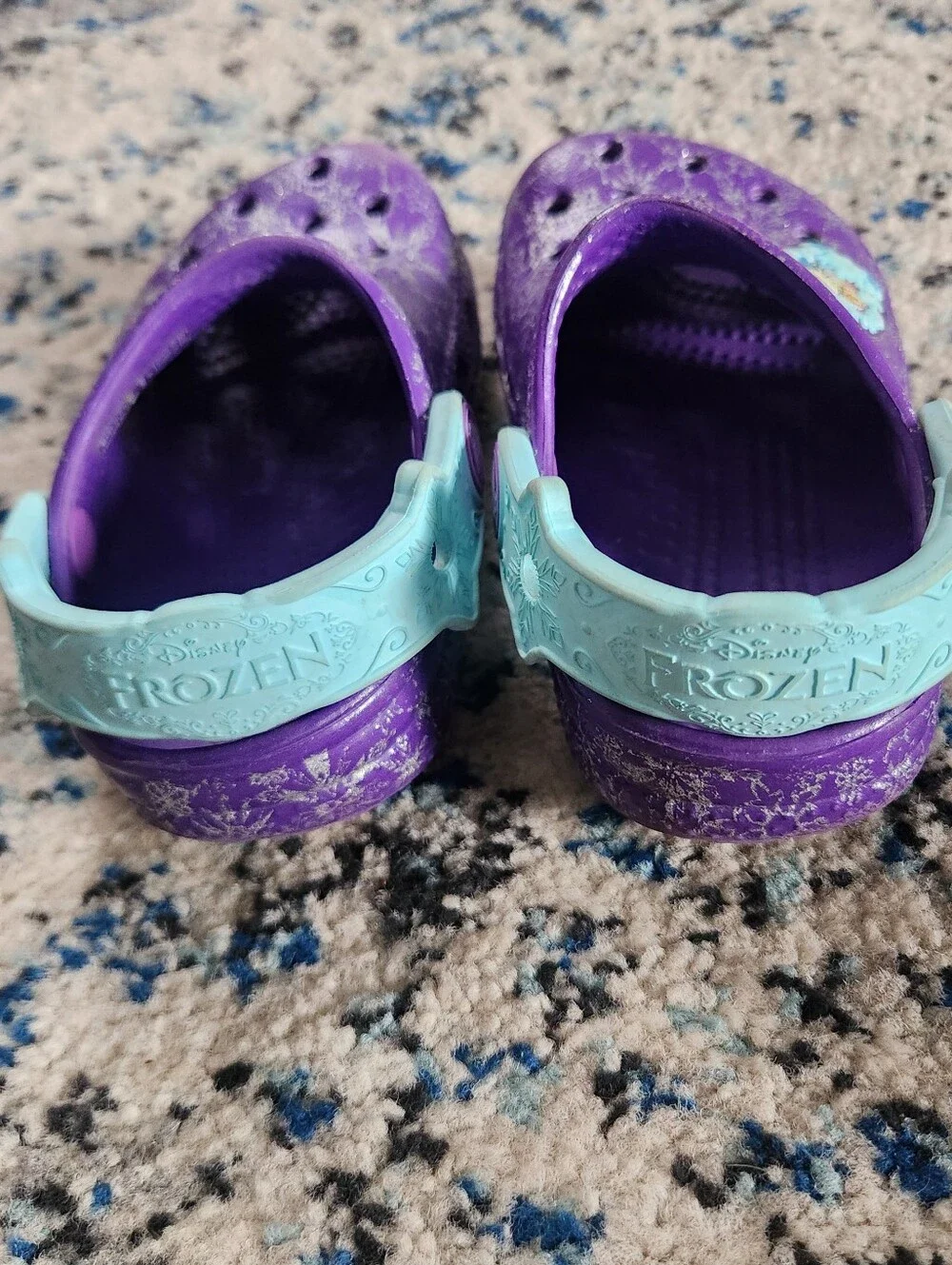 Kids Purple Snowflake Crocs Frozen Elsa Anna Princess